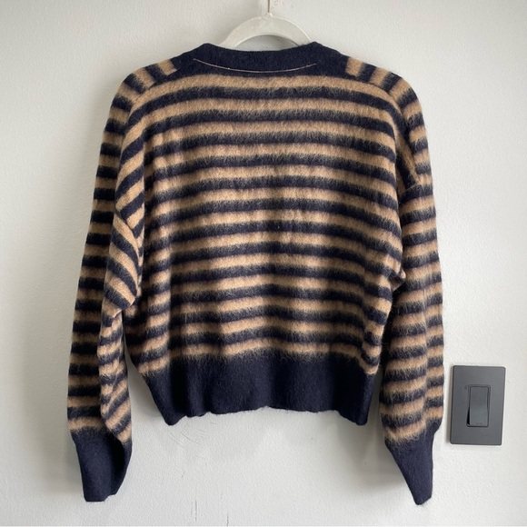 Brunello Cucinelli Striped Mohair, Virgin Wool and Cashmere Sweater with Monili - Picture 11 of 16